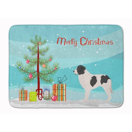 Carolines Treasures Landseer Christmas Machine Washable Memory Foam Mat BB8493RUG
